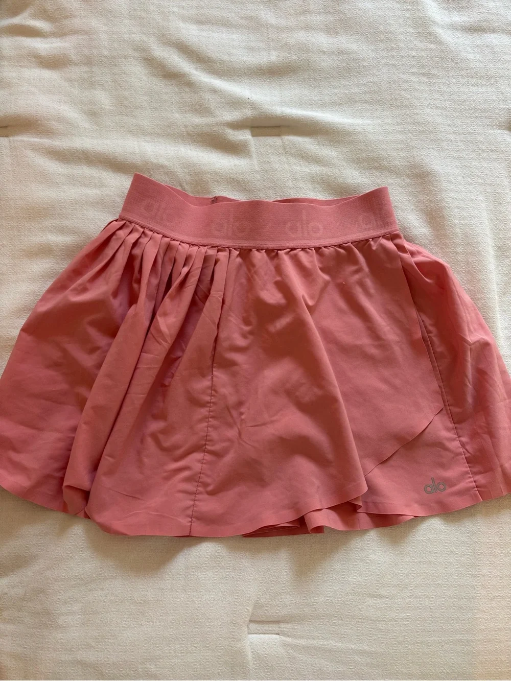 ALO Yoga Coral Pink Circle Skater Skirt with Elastic Waistband
